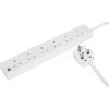 Xpert Systems  6-Way Power Strip 2m Cable in White <br>QuickFind: 4972