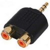 Newlink  3.5mm Stereo to 2 RCA Phono Female Audio Adaptor [ Gold Plated ] <br>QuickFind: 5394