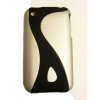 Apple iPhone 3G / 3GS Hard Back Cover [ SILVER / BLACK ] <br>QuickFind: 5672