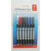 Xpert Systems Pen Set DVD & CD Marker Pens Black and Red - 6 Pack + 1 Eraser <br>QuickFind: 6069