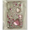 Samsung F480 Tocco Crystal Bling Case for Phone [ PINK HEARTS ] <br>QuickFind: 6394