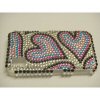 Samsung Tocco Lite S5230 Crystal Bling Diamante Cover [ PINK AND SILVER LOVE HEARTS ] <br>QuickFind: 6555