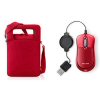 Belkin 7 Inch Bundle offer - Bag and Mouse [ JETSET RED ] <br>QuickFind: 6734