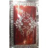 Apple iPhone 3G / 3GS Hard Back Bling Cover - Red Background with Silver Flowers <br>QuickFind: 6848