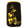 Xpert Systems  Soft Touch Slip Pouch Case [ BLACK WITH YELLOW FLOWERS ] <br>QuickFind: 6985