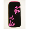 Xpert Systems  Soft Touch Slip Pouch Case [ BLACK WITH PINK BUTTERFLY ] <br>QuickFind: 6986