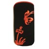 Xpert Systems  Soft Touch Slip Pouch Case [ BLACK WITH RED BUTTERFLY ] <br>QuickFind: 6987