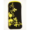 Xpert Systems  Soft Touch Slip Pouch Case [ BLACK WITH YELLOW FLOWERS ] <br>QuickFind: 6989