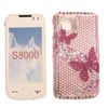 Samsung GT S8000 Jet2 Crystal Bling Diamante Case for Phone [ PINK BUTTERFLIES ] <br>QuickFind: 7054