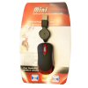 Xpert Systems USB Optical Mini Mouse - With Retractable Cable [ BLACK / RED ] <br>QuickFind: 7294