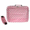 Xpert Systems 15.4 Inch Large Polka Dot Laptop Bag - [ BABY PINK ] <br>QuickFind: 7414