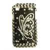 Samsung i9000 Galaxy S Diamante Bling Mobile Phone Cover - [ BLACK WITH SILVER BUTTERFLIES ] <br>QuickFind: 7431